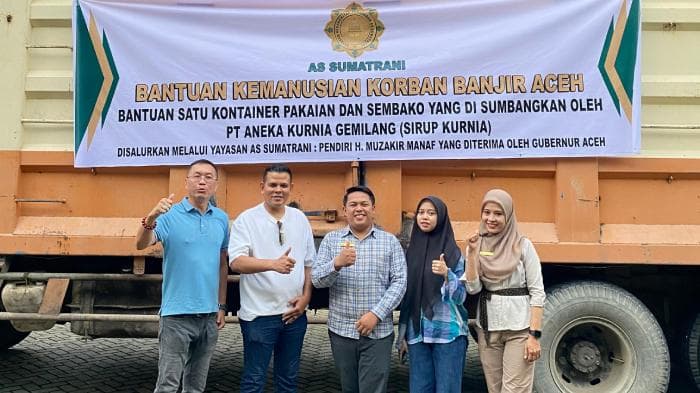 Sirup Kurnia Kirim 28 Ton Bantuan Kemanusiaan ke Aceh Melalui Yayasan As-Sumatrani