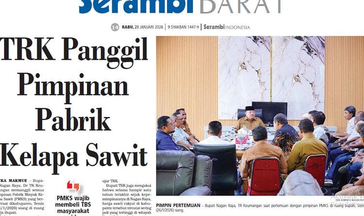 Bupati Nagan Raya: PMKS Wajib Beli TBS Warga Sesuai Harga Pemerintah