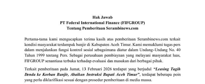 FIFGROUP Aceh Timur Beri Stimulus Restrukturisasi untuk Korban Banjir