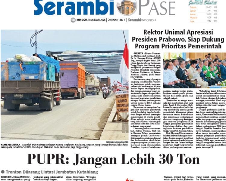 Jembatan Kutablang Bireuen Dibatasi 30 Ton, Tronton Dilarang Melintas