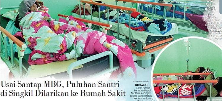Puluhan Santri di Singkil Sakit Usai Santap MBG, Dilarikan ke RSUD