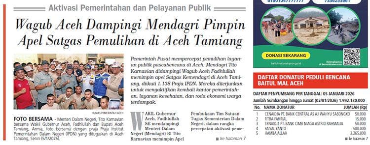 1.138 Praja IPDN Percepat Pemulihan Layanan Publik di Aceh Tamiang