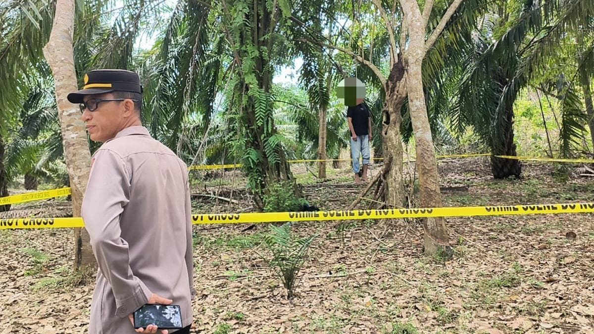 Warga Aceh Timur Temukan Pria Tergantung di Kebun Sawit Panton Rayeuk T