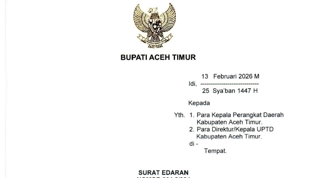 Pemkab Aceh Timur Sesuaikan Jam Kerja ASN Selama Ramadhan 1447 H