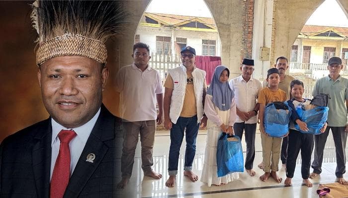 Haji Uma dan Carel Simon Salurkan Bantuan Sekolah bagi Korban Banjir di Aceh Timur