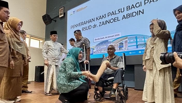 36 Kaki Palsu Dibagikan Baitul Mal Aceh untuk Warga Kurang Mampu