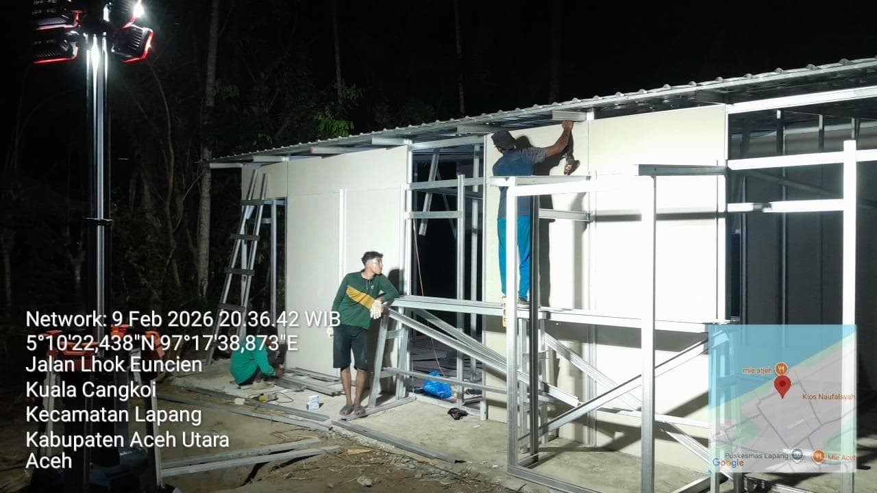 Ratusan Pengungsi Banjir di Lapang Aceh Utara Akan Tempati Huntara 15 Februari