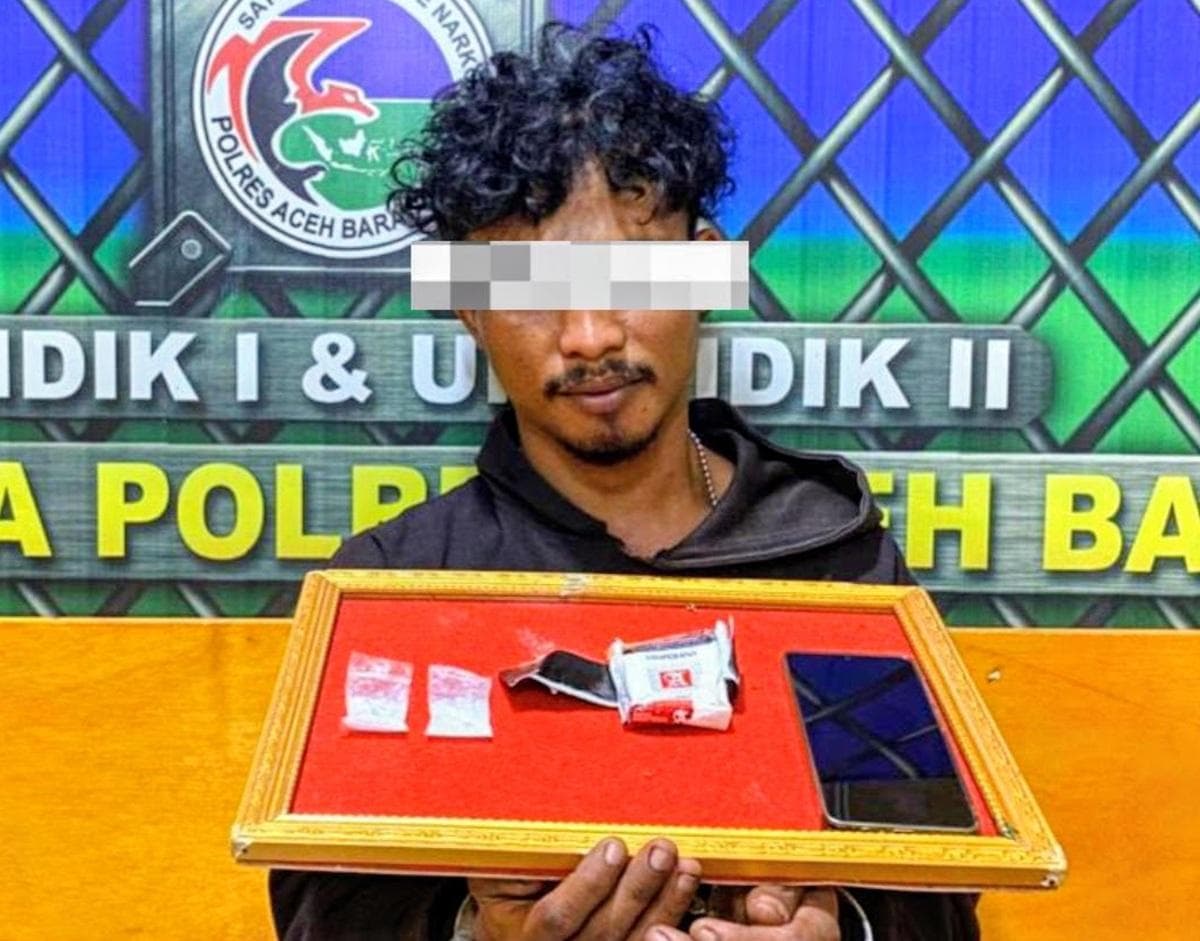 Pemuda Susoh Ditangkap Satres Narkoba Polres Abdya dengan Sabu 8,14 Gram