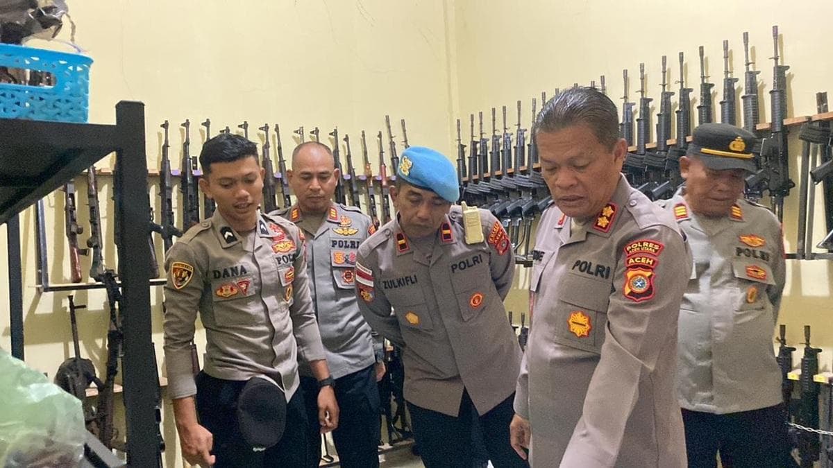 Polres Aceh Utara Periksa Senjata Api Dinas untuk Jaga Profesionalitas