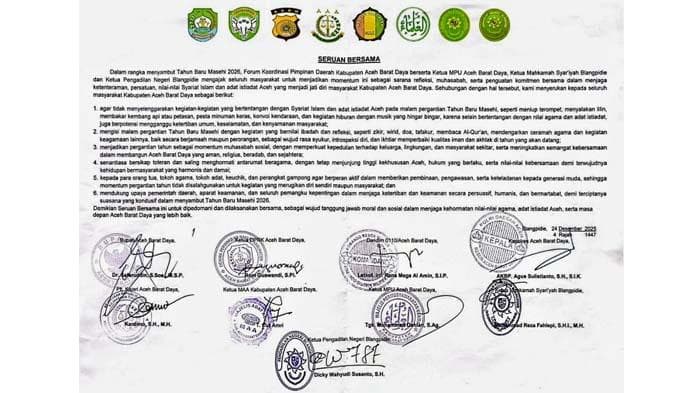 Sambut Tahun Baru, Masyarakat Abdya Diminta Tidak Selenggarakan Kegiatan Bertentangan Syariat Islam