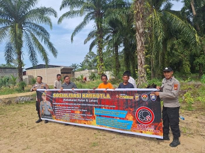Polsek Trumon Sosialisasi Cegah Karhutla di Aceh Selatan, Warga Diminta Laporkan Titik Api