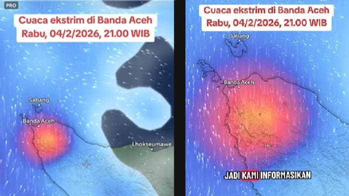 Video Viral Cuaca Ekstrem di Banda Aceh 4 Februari 2026, BMKG Bantah