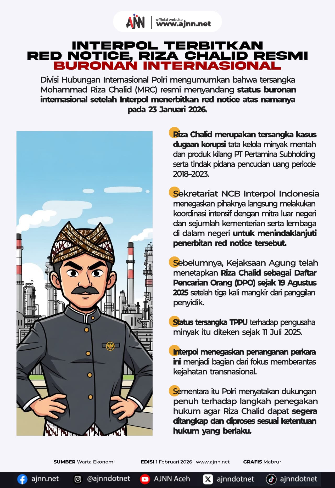 Interpol Terbitkan Red Notice, Riza Chalid Buronan Internasional