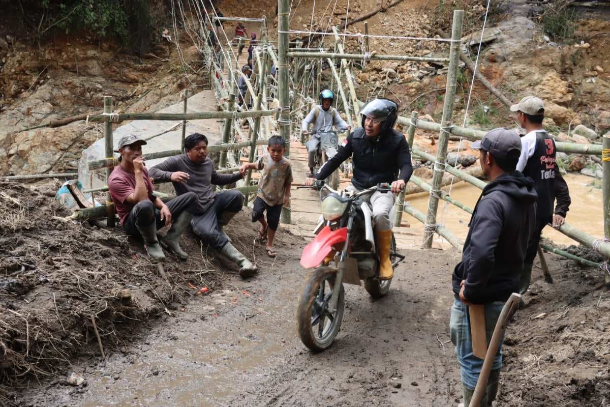 Jembatan Wih Kanis Bener Meriah Masih Terbuat dari Bambu, Janji Pemerintah Belum Terwujud
