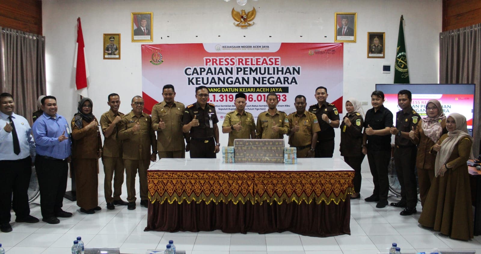 Kejari Aceh Jaya Pulihkan Rp 1,31 Miliar Uang Negara dari OPD