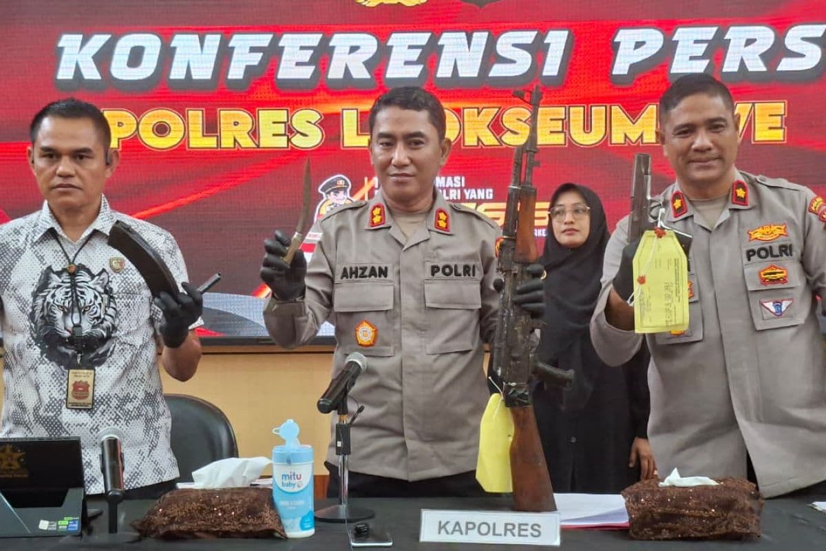 Polisi Ungkap Senjata Ilegal di Lhokseumawe, Dua Tersangka Ditangkap