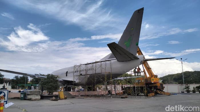 Pesawat Boeing 737 di Asrama Haji Aceh untuk Edukasi Calon Jemaah