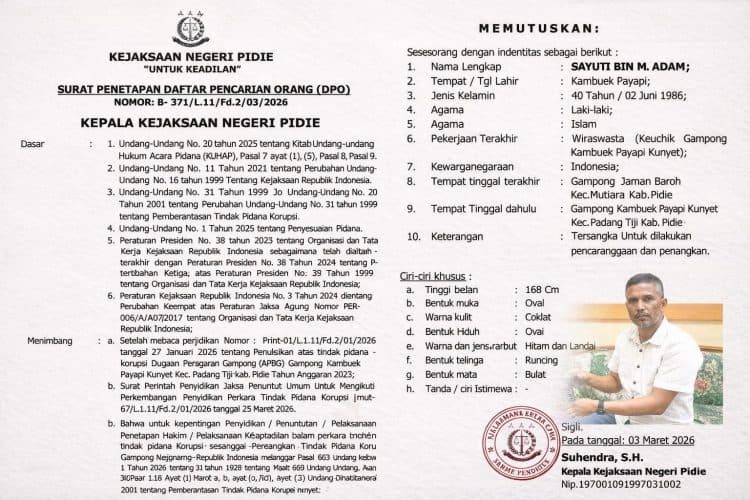 Keuchik Pidie Hilang, Dana Desa Rp292 Juta Misterius Dikorupsi