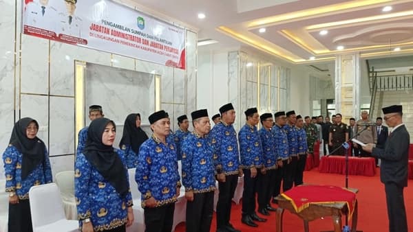 17 Pejabat Baru Abdya Dilantik, Wabup Tekankan Sinergi Pelayanan Publik