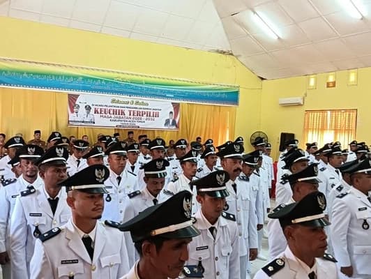 106 Keuchik Aceh Timur Dilantik, Satu di Antaranya Perempuan Pertama